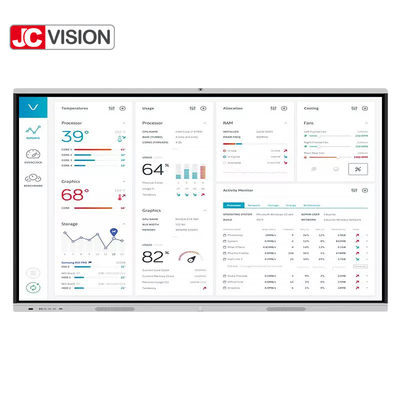 JCVISION ক্লাসরুম ডিজিটাল হোয়াইটবোর্ড 4K শিক্ষামূলক মাল্টি টাচ ইন্টারেক্টিভ হোয়াইটবোর্ড