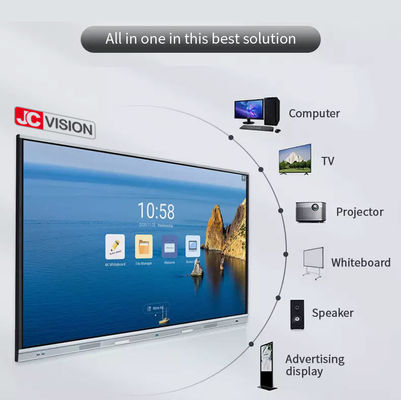 JCVISION ইন্টারেক্টিভ ফ্ল্যাট প্যানেল ৮৬ ইঞ্চি স্মার্ট ইন্টারেক্টিভ স্ক্রিন স্কুল কনফারেন্সের জন্য