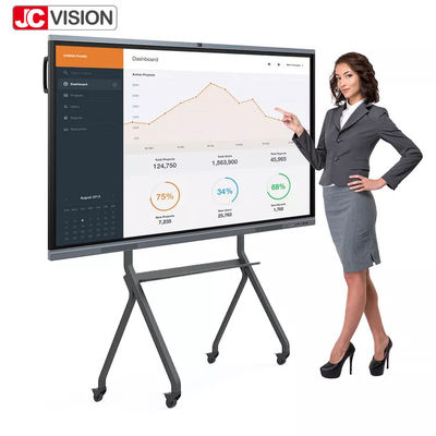 JCVISION ক্লাসরুম মিটিং টাচ স্ক্রিন ইন্টারেক্টিভ হোয়াইটবোর্ড ফিঙ্গার পেন উইথ পিসি ওপিএস