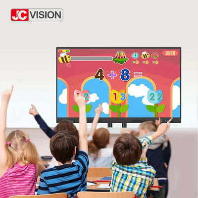 JCVISION ৬৫ - ১১০ ইঞ্চি স্মার্টবোর্ড ইন্টারেক্টিভ ডিসপ্লে এজি টেম্পল গ্লাস আইআর টাচ এলসিডি প্যানেল