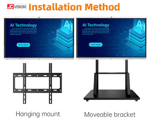 JCVISION 55 ইঞ্চি অ্যান্ড্রয়েড স্মার্ট ইন্টারেক্টিভ হোয়াইটবোর্ড শিক্ষা ক্লাসরুমের শিক্ষকতার জন্য