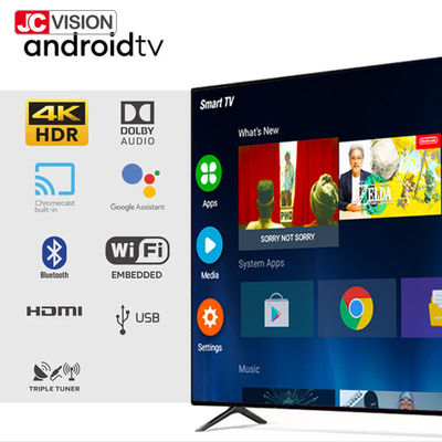 JCVISION LED LCD Full Flat Screen TV 55 ইঞ্চি স্মার্ট 4k টিভি OEM অ্যান্ড্রয়েড ওয়াইফাই
