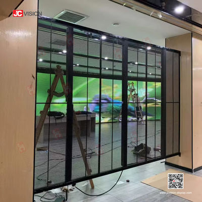 JCVISION LED স্বচ্ছ গ্লাস উইন্ডো ভিডিও ওয়াল ডিসপ্লে উচ্চ উজ্জ্বলতা