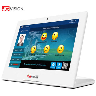 JCVISION L আকৃতি 10.1 ইঞ্চি বিজ্ঞাপন প্রদর্শন অ্যান্ড্রয়েড ট্যাবলেট ফিডব্যাক কিওস্ক