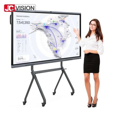 JCVISION 75 ইঞ্চি Android 13.0 ইন্টারেক্টিভ ফ্ল্যাট প্যানেল 15W*2 স্টেরিও LED ব্যাকলাইট