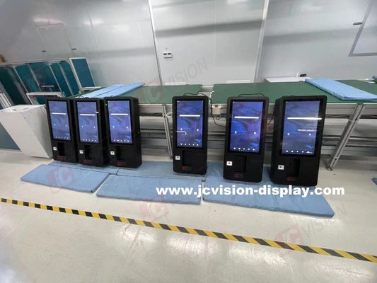 JCVISION 24 ইঞ্চি সেলফ সার্ভিস পেমেন্ট কিওস্ক টাচ স্ক্রিন ভিজ্যুয়াল এঙ্গেল 178°/178° 0C ₹50C পরিবেশের জন্য উপযুক্ত