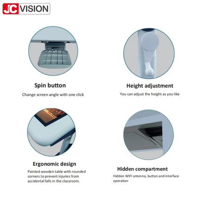 JCVISION অ্যান্ড্রয়েড ৩২" এলসিডি ডিসপ্লে ২০-পয়েন্ট টাচ স্ক্রিন উচ্চতা সমন্বিত শিক্ষামূলক টাচ টেবিল