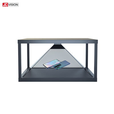 19 ইঞ্চি স্বচ্ছ এলসিডি স্ক্রিন 360 ডিগ্রী 3D হলোগ্রাম গ্লাস পিরামিড প্রদর্শনী