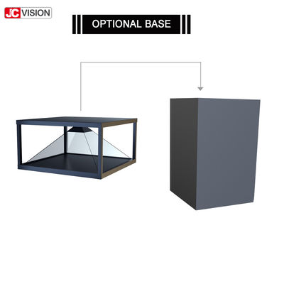 100x100cm স্বচ্ছ এলসিডি স্ক্রিন 360 3D পিরামিড হলোগ্রাম ডিজিটাল LED সাইন সহ