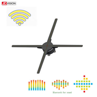 স্পিনিং মাইক্রো 3D হলোগ্রাম LED ফ্যান, WIFI 3D হলোগ্রাম প্রজেকশন 65cm