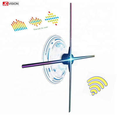 স্পিনিং মাইক্রো 3D হলোগ্রাম LED ফ্যান, WIFI 3D হলোগ্রাম প্রজেকশন 65cm