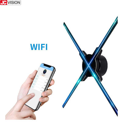 JCVISION 3D হলোগ্রাফিক ডিসপ্লে 65 সেমি ওয়াইফাই ফ্যান 3D হলোগ্রাম এডি এলইডি ফ্যান