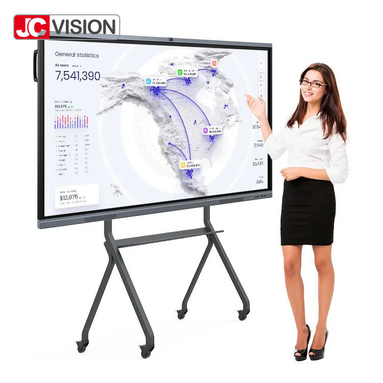 JCVISION স্মার্ট বোর্ড ইন্টারেক্টিভ ফ্ল্যাট প্যানেল মাল্টি-আকারের শিক্ষা সব একক সমাধান