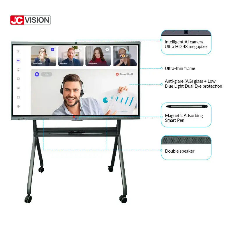 JCVISION ৯৮ ইঞ্চি শিক্ষামূলক ইন্টারেক্টিভ স্মার্ট বোর্ড ক্লাসরুমের জন্য ২০ পয়েন্ট আইআর টাচ
